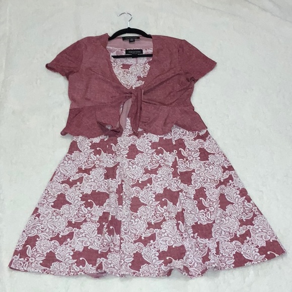 Perceptions Sleeveless Pullover Dress with Short Sleeve Overpiece